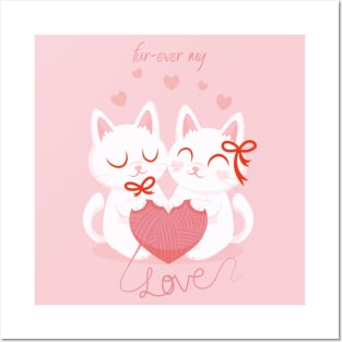 Forever my Love Cats Couple Posters and Art